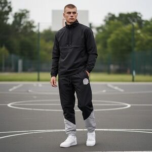 NWT NBA Mens Energy Burst Jogger Pant Black Grey Comfort Fit ZFMJ547S Large